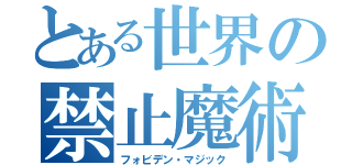 とある世界の禁止魔術（フォビデン・マジック）