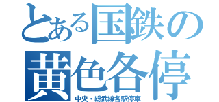 とある国鉄の黄色各停（中央・総武線各駅停車）