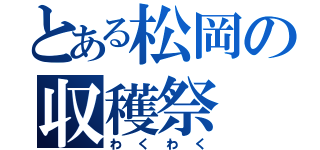 とある松岡の収穫祭（わくわく）