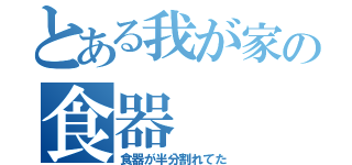 とある我が家の食器（食器が半分割れてた）