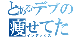 とあるデブの痩せてたまるか（インデックス）