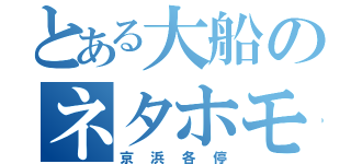 とある大船のネタホモ（京浜各停）