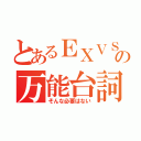 とあるＥＸＶＳの万能台詞（そんな必要はない）