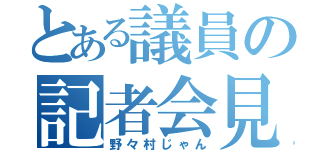 とある議員の記者会見（野々村じゃん）