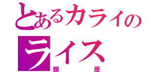 とあるカライのライス（銀座）