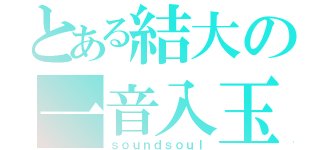 とある結大の一音入玉（ｓｏｕｎｄｓｏｕｌ）