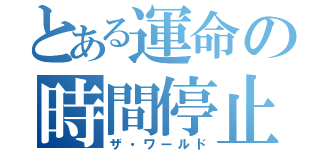 とある運命の時間停止（ザ・ワールド）