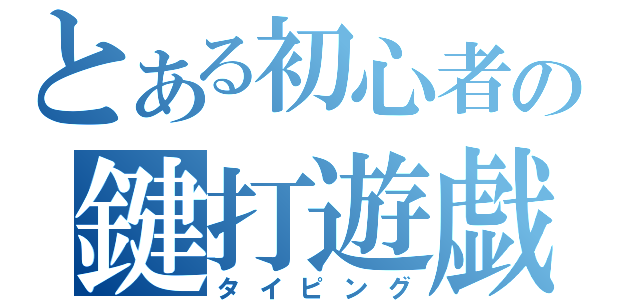 とある初心者の鍵打遊戯（タイピング）