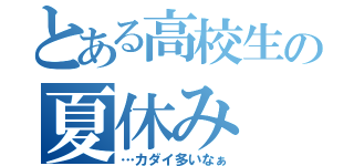 とある高校生の夏休み（…カダイ多いなぁ）