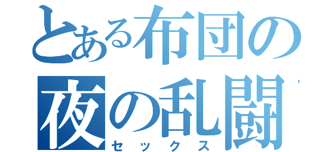 とある布団の夜の乱闘（セックス）