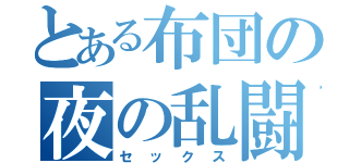 とある布団の夜の乱闘（セックス）