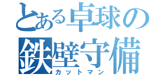 とある卓球の鉄壁守備（カットマン）