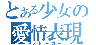 とある少女の愛情表現（ストーカー）