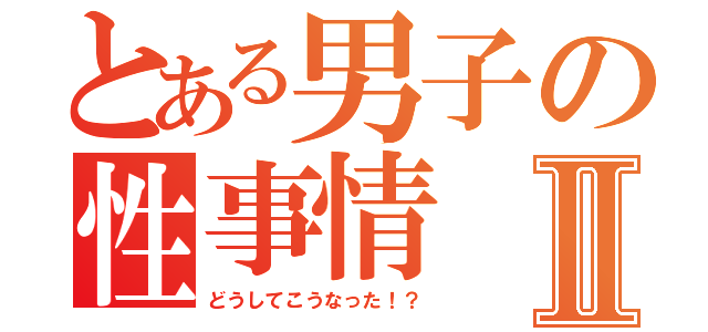 とある男子の性事情Ⅱ（どうしてこうなった！？）