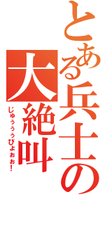 とある兵士の大絶叫（じゅぅぅぅびょぉぉ！）