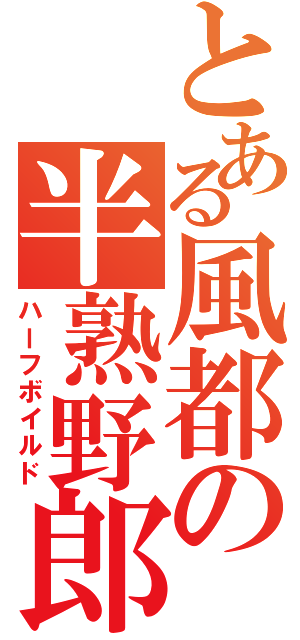 とある風都の半熟野郎（ハーフボイルド）