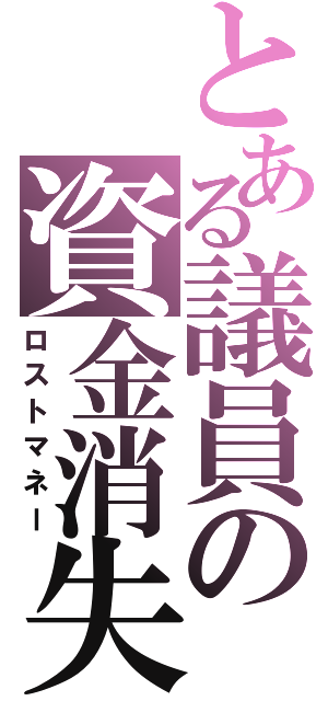 とある議員の資金消失（ロストマネー）