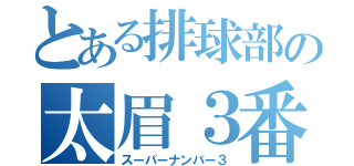 とある排球部の太眉３番（スーパーナンバー３）