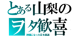 とある山梨のヲタ歓喜（神様になった日を放送）