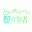 とある吹奏楽部の高音奏者（フルート吹き）