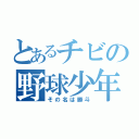 とあるチビの野球少年（その名は勝斗）