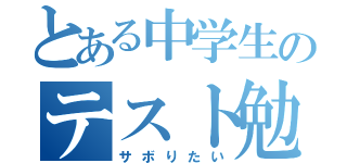 とある中学生のテスト勉強（サボりたい）