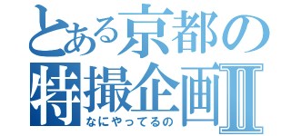 とある京都の特撮企画Ⅱ（なにやってるの）