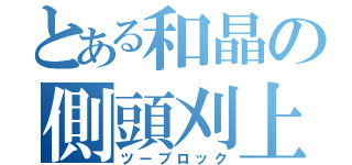 とある和晶の側頭刈上（ツーブロック）