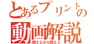 とあるプリントの動画解説（問２２から問２３）