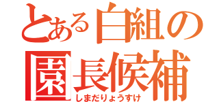 とある白組の園長候補（しまだりょうすけ）