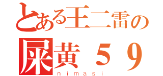 とある王二雷の屎黄５９（ｎｉｍａｓｉ）