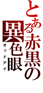 とある赤黒の異色眼（オッドアイ）