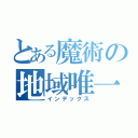 とある魔術の地域唯一（インデックス）