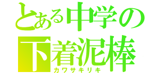 とある中学の下着泥棒（カワサキリキ）