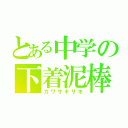 とある中学の下着泥棒（カワサキリキ）