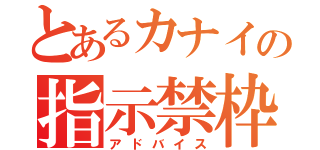 とあるカナイの指示禁枠（アドバイス）