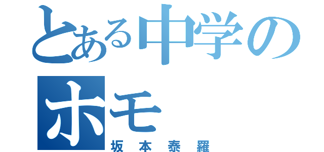 とある中学のホモ（坂本泰羅）