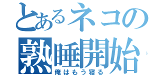 とあるネコの熟睡開始（俺はもう寝る）