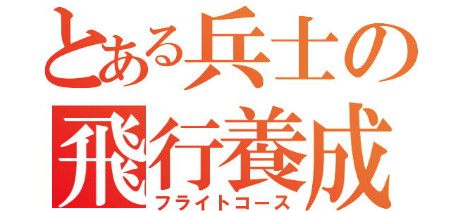 とある兵士の飛行養成（フライトコース）