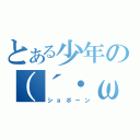 とある少年の（´・ω・）（ショボーン）