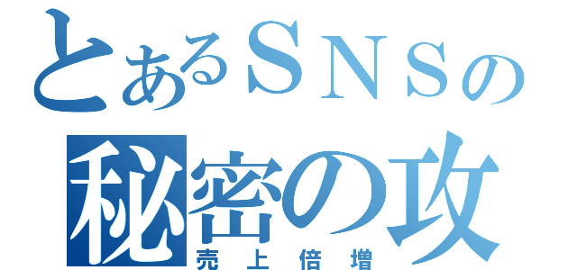 とあるＳＮＳの秘密の攻め方（売上倍増）