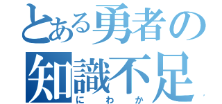 とある勇者の知識不足（にわか）