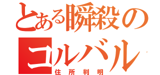 とある瞬殺のコルバルト（住所判明）