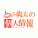 とある爽太の個人情報（アカウント）