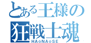 とある王様の狂戦士魂（ＨＡ☆ＮＡ☆ＳＥ）