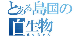 とある島国の白生物（まっちゃん）