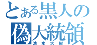 とある黒人の偽大統領（清水大樹）