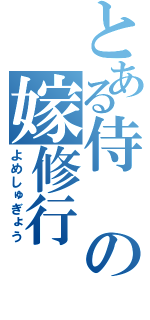 とある侍の嫁修行（よめしゅぎょう）