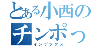 とある小西のチンポっクス（インデックス）