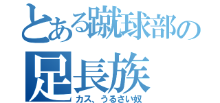 とある蹴球部の足長族（カス、うるさい奴）